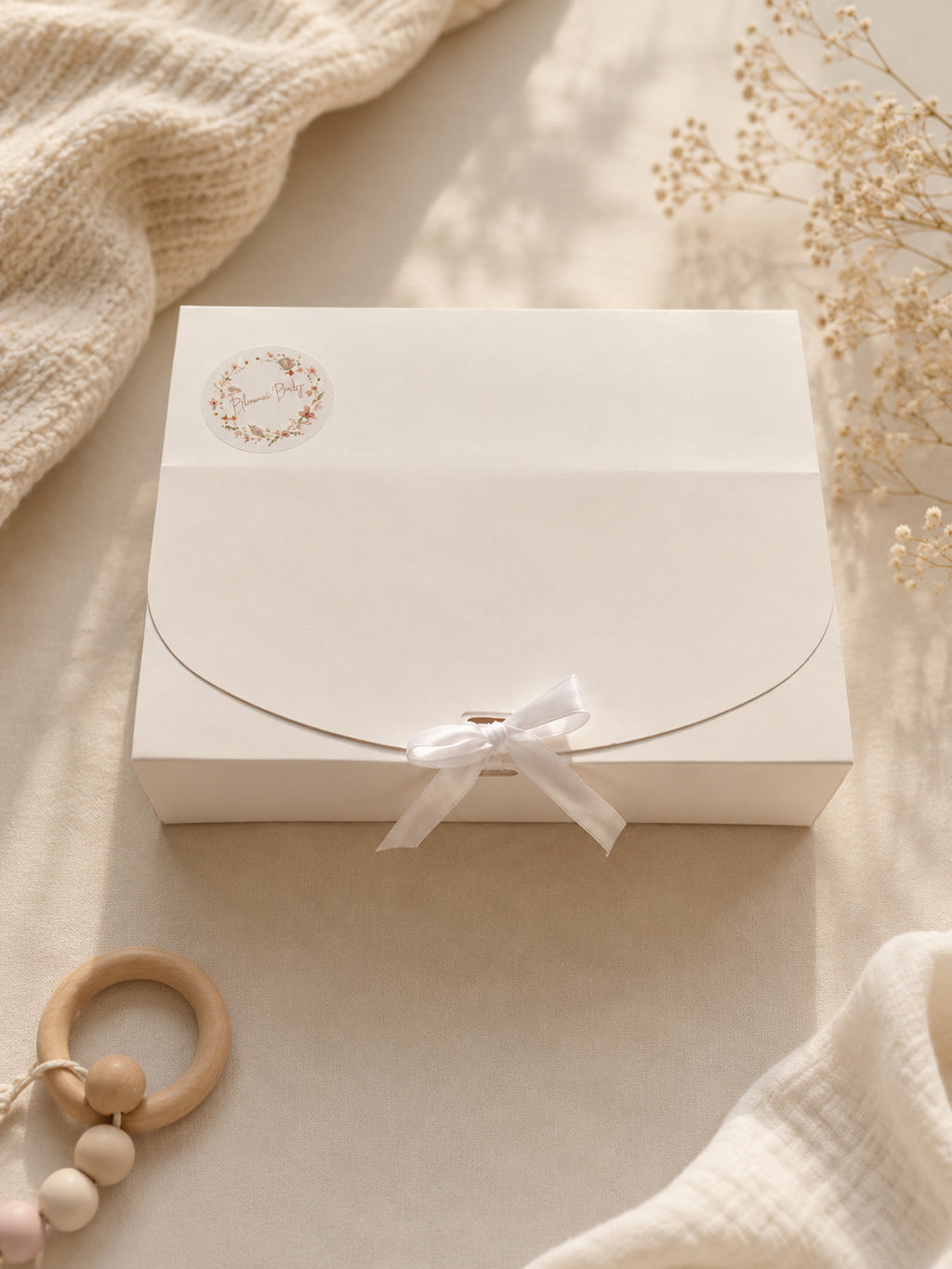 Comfy & Sweet Cadeaubox Meisje – Knuffeldoekje, Hydrofiel Doek & Bijtring | Kraamcadeau