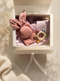 Comfy & Sweet Cadeaubox Meisje – Knuffeldoekje, Hydrofiel Doek & Bijtring | Kraamcadeau