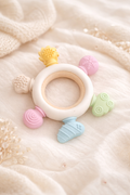Baby Bijtring Hout & Siliconen- pastel