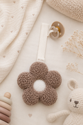 Speenknuffel Bloem – Taupe | Zacht Kraamcadeau