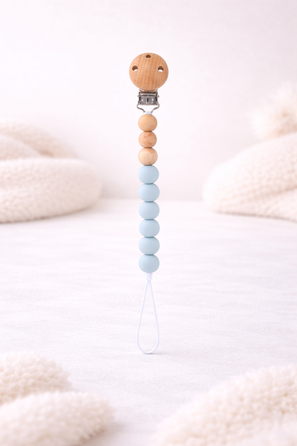 Speenkoord met kralen - blauw